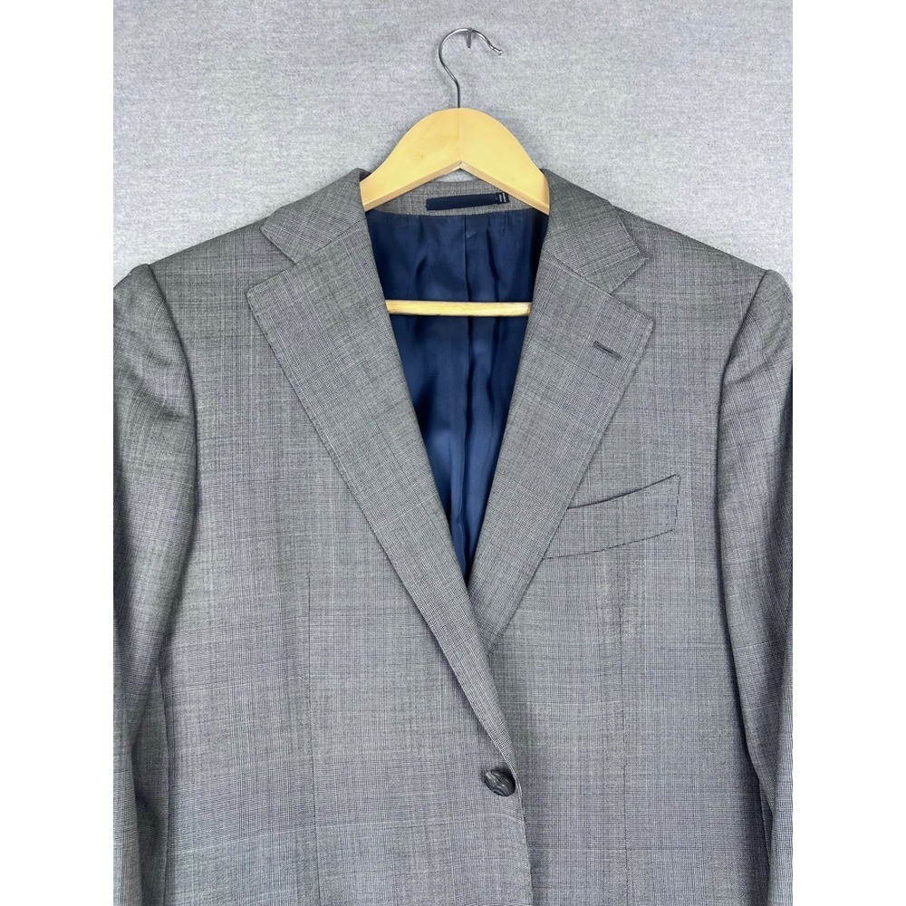 Suitsupply Lazio Blazer Gray Wool Glen Plaid Super 110s Vitale Barberis